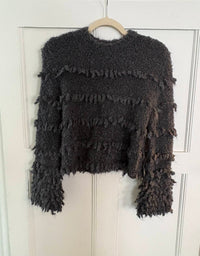 Alysi - Women's Maglia Fringes Tricot Girocoll Top