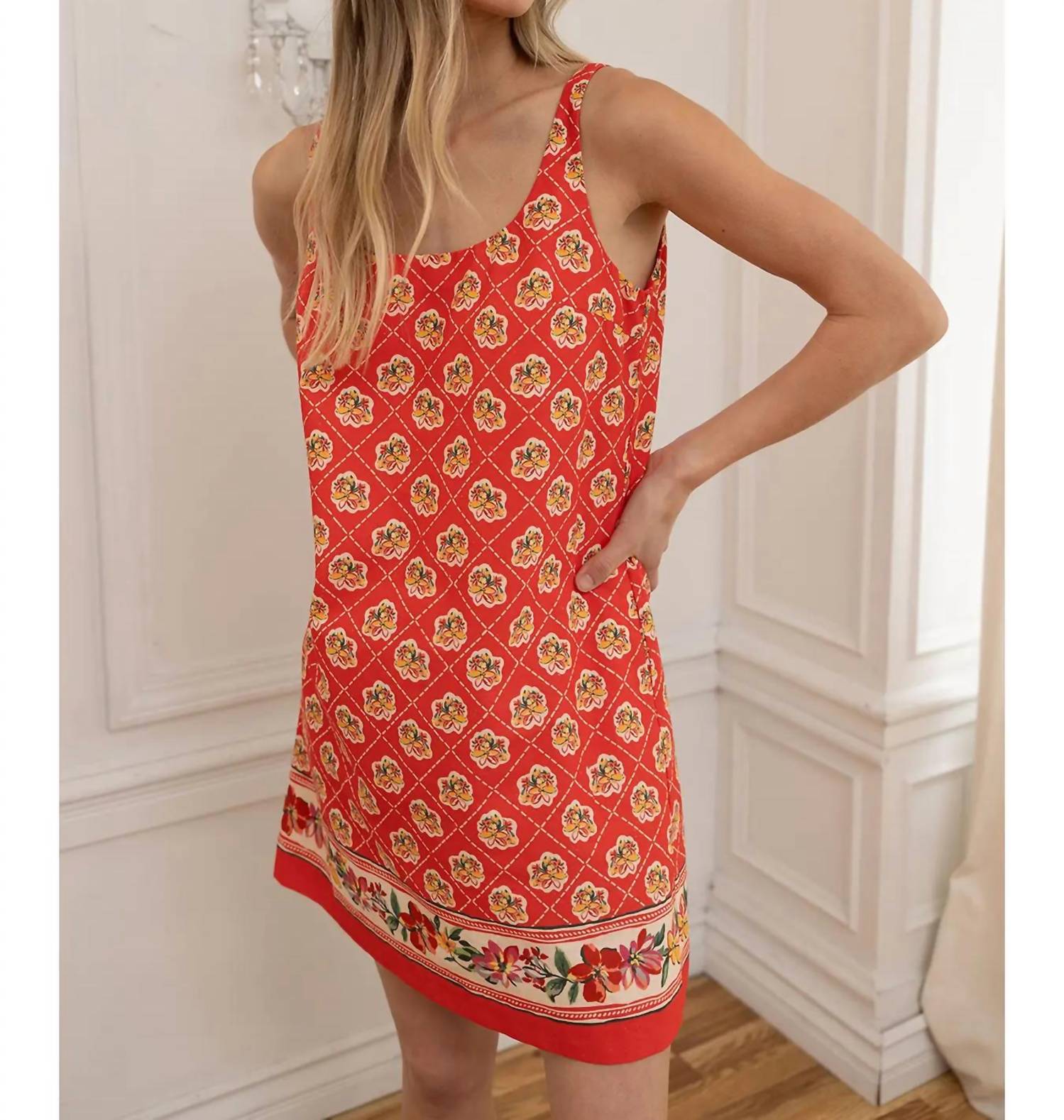 Raisonnel - Boho Floral Border Mini Dress