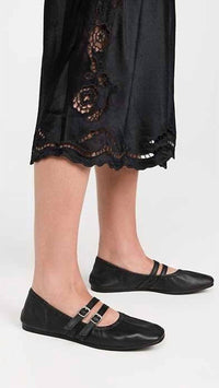 Free People Women's Gemini Ballet Flat in black - women's flats - detail view