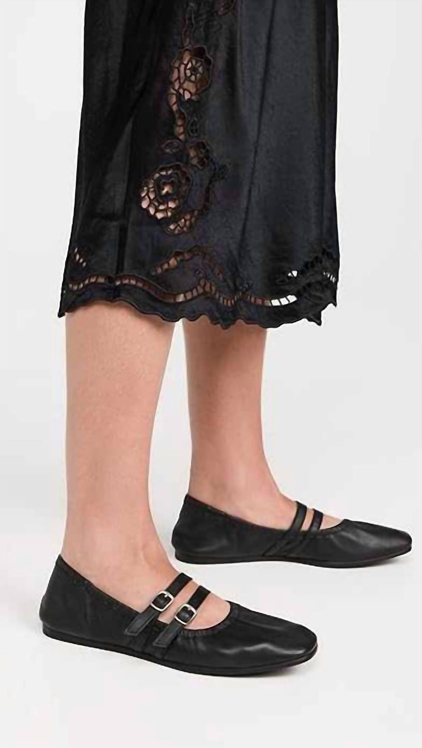 Free People Women's Gemini Ballet Flat in black - women's flats - detail view