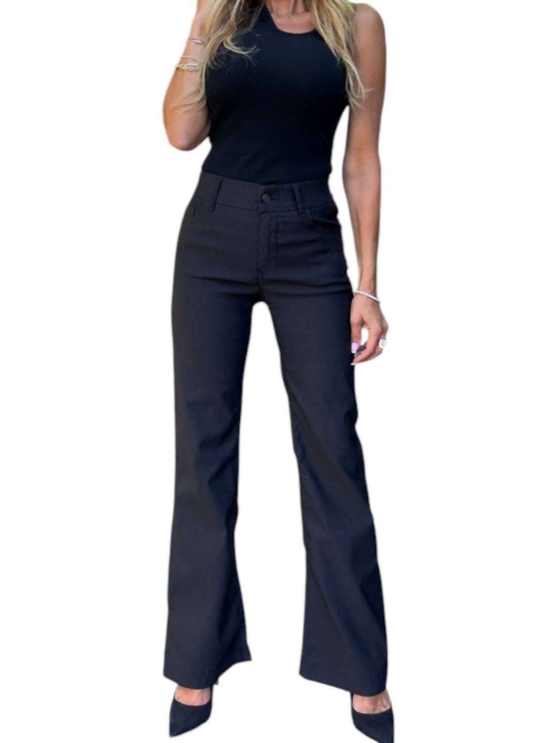 BEVY FLOG Amy Jeans in black stripe - women's jeans