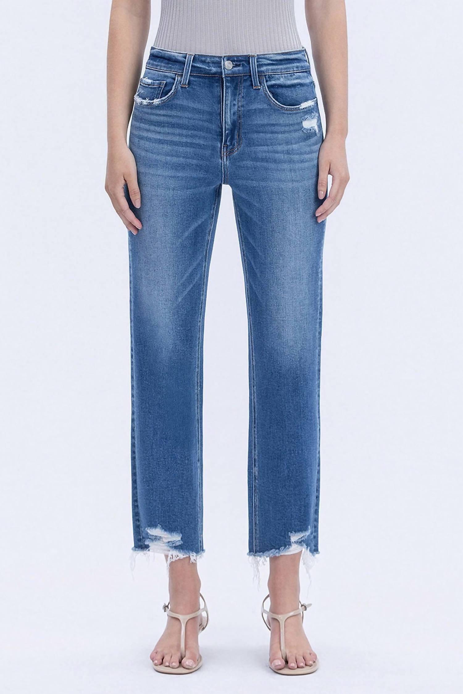 Lovervet - High Rise Crop Straight Leg Jeans