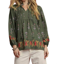 Umgee - Bloom & Wander Peasant Blouse - Plus