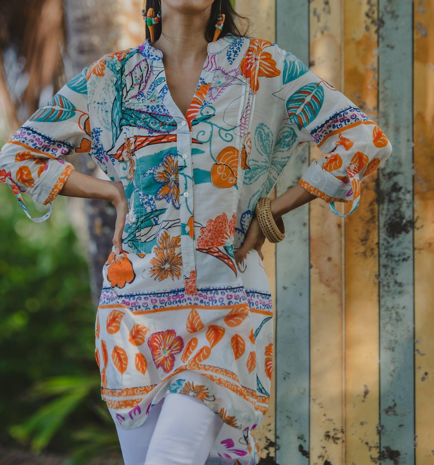 Kikisol - Artisan Tamarind Beaded Embroidered Tunic Top