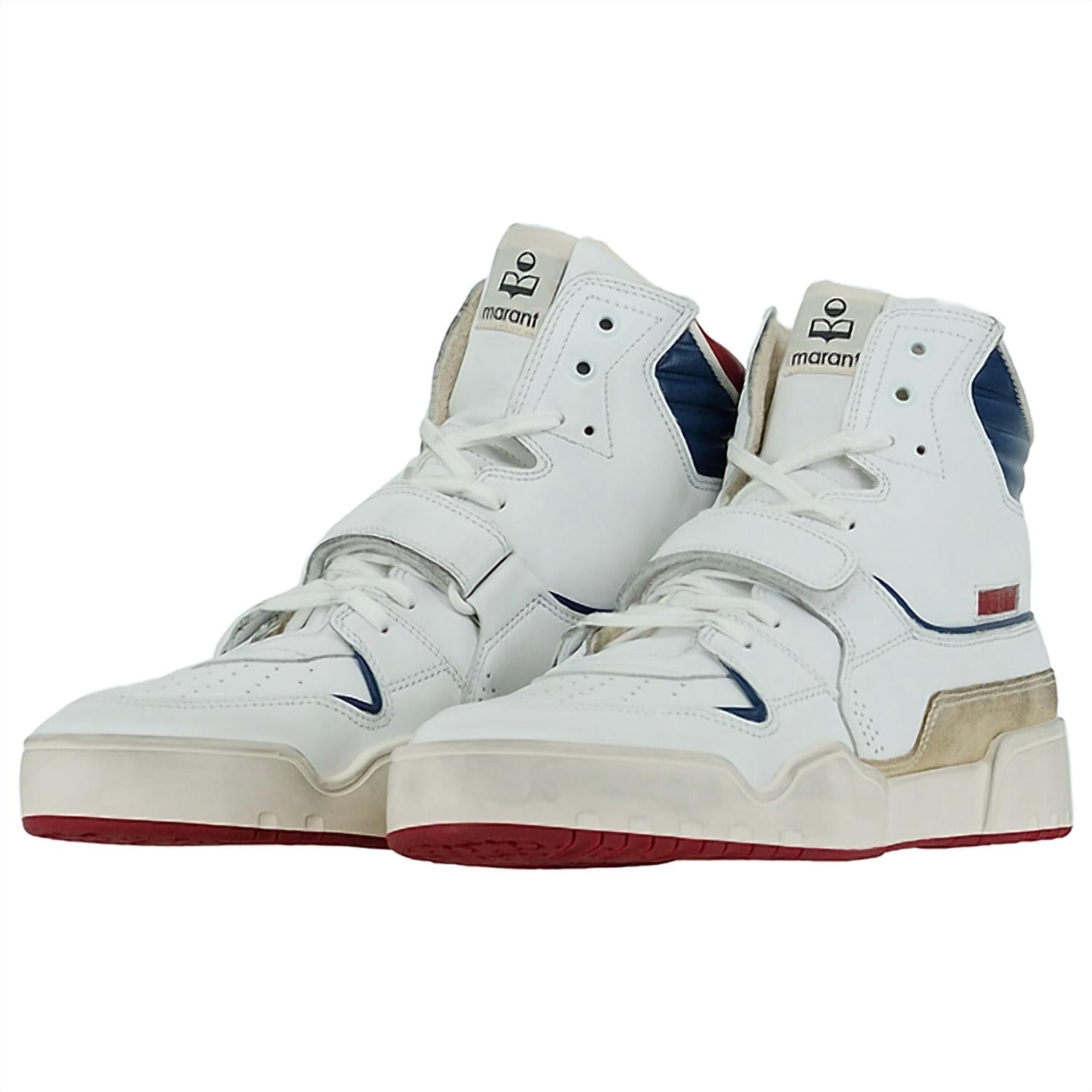 ISABEL MARANT Men's Trash Sneakers in white blue red - men's sneaker