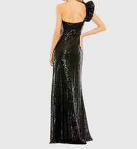 MAC DUGGAL Sequin Gown in black - women's dress - detail view