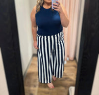 Anniewear - Striped Wideleg Pants