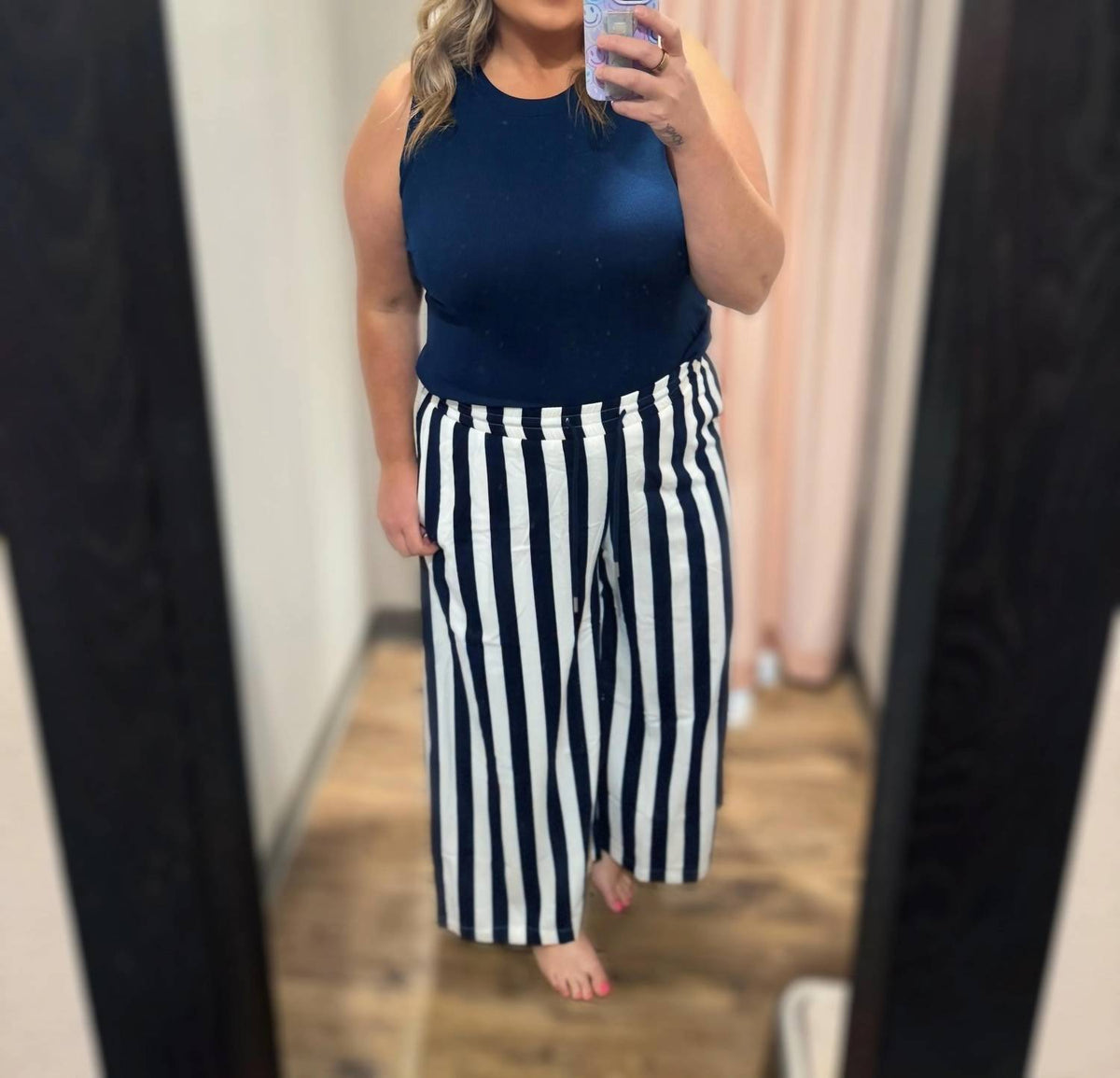 Anniewear - Striped Wideleg Pants