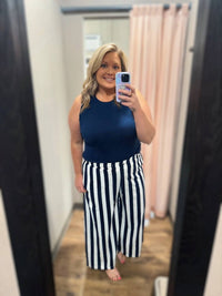 Anniewear - Striped Wideleg Pants