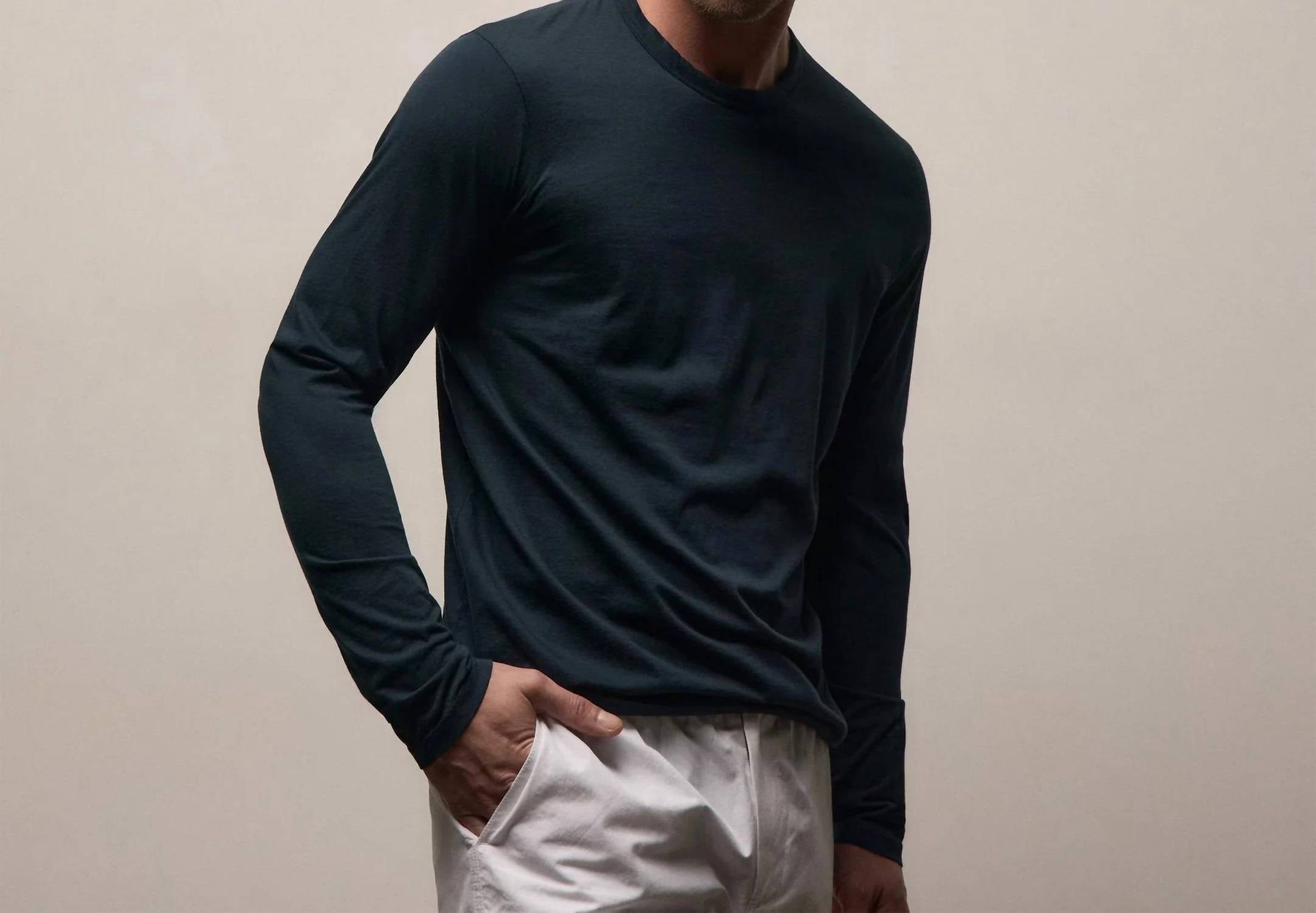 James Perse - Luxe Lotus Long Sleeve Crew Tee