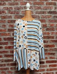 Multiples - Mixed Print Scoop Neck Knit Top
