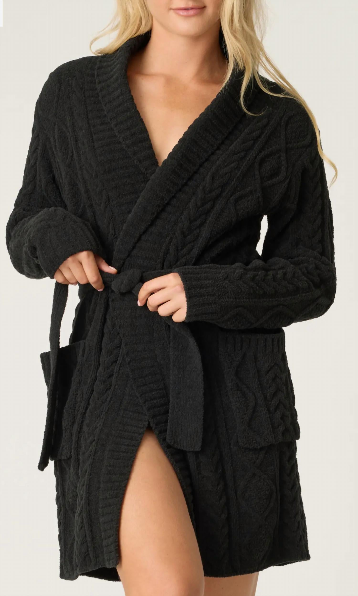 Pj Salvage - Cozy Chenille Cable Knit Robe