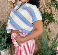 Peach Love - Island Vibes Striped Sweater Top