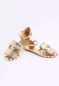 Rag Company - Women's Noori Metallic Fringe Flat Sandals