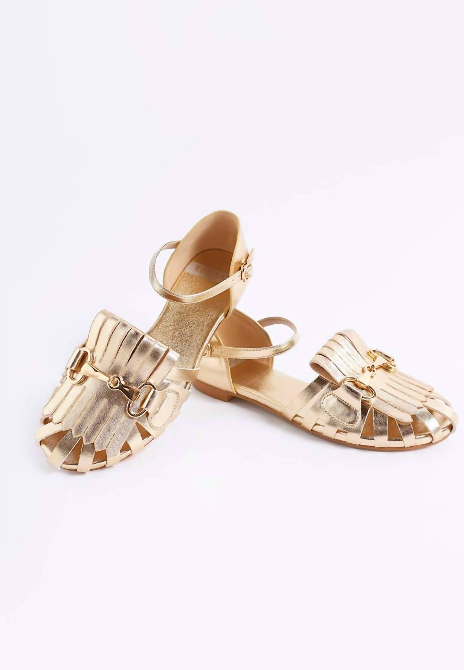 Rag Company - Women's Noori Metallic Fringe Flat Sandals