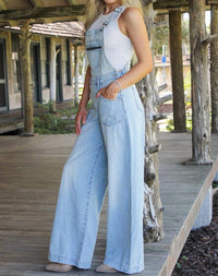 Hidden - Dylan A-line Super Wide Leg Overalls