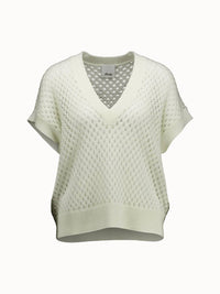 Allude - Women's Short Sleeve V-sweater