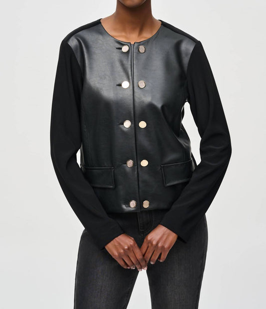 Joseph Ribkoff - Silky Knit Leatherette Jacket