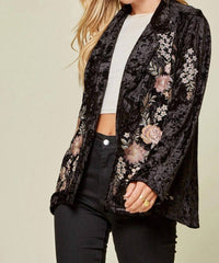 Andree By Unit - Embroidered Velvet Blazer