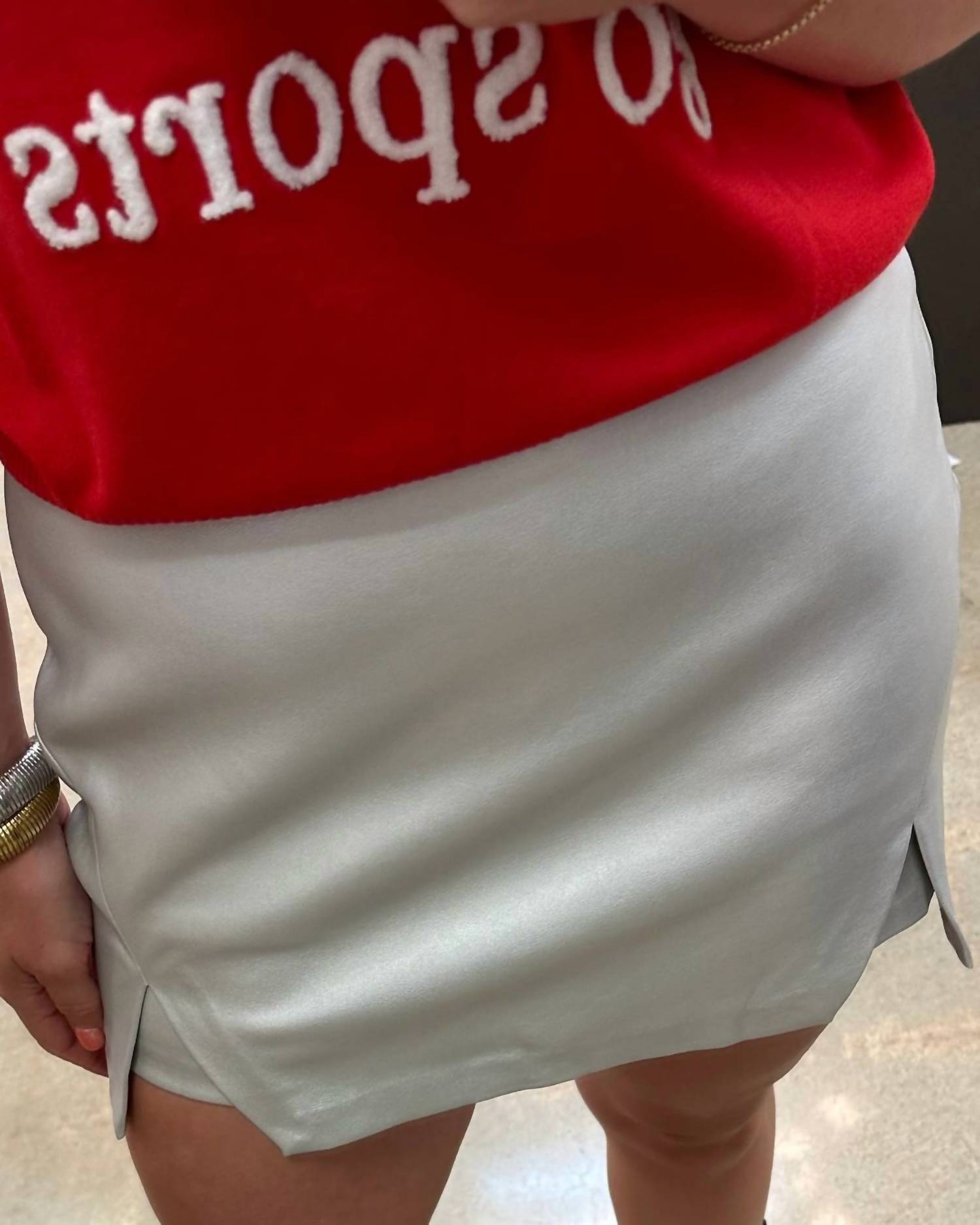 Endless Rose - Leather Front Slit Skort