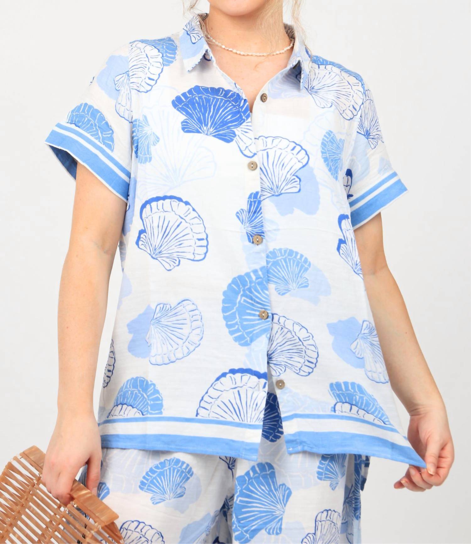 Ocean Drive - Jordan Shell Print Button Up Shirt