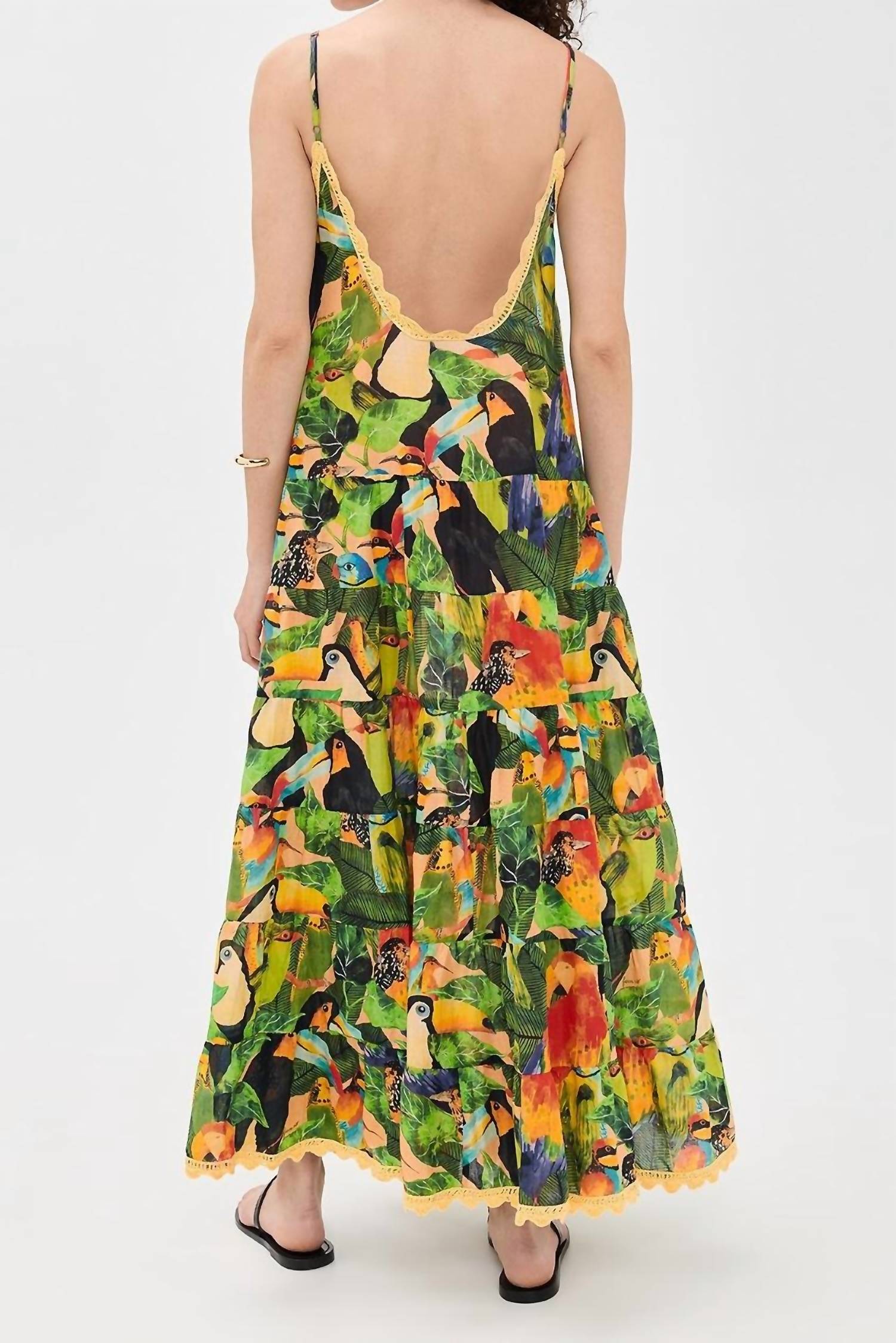 Farm Rio - Bird Leaves Long Dress