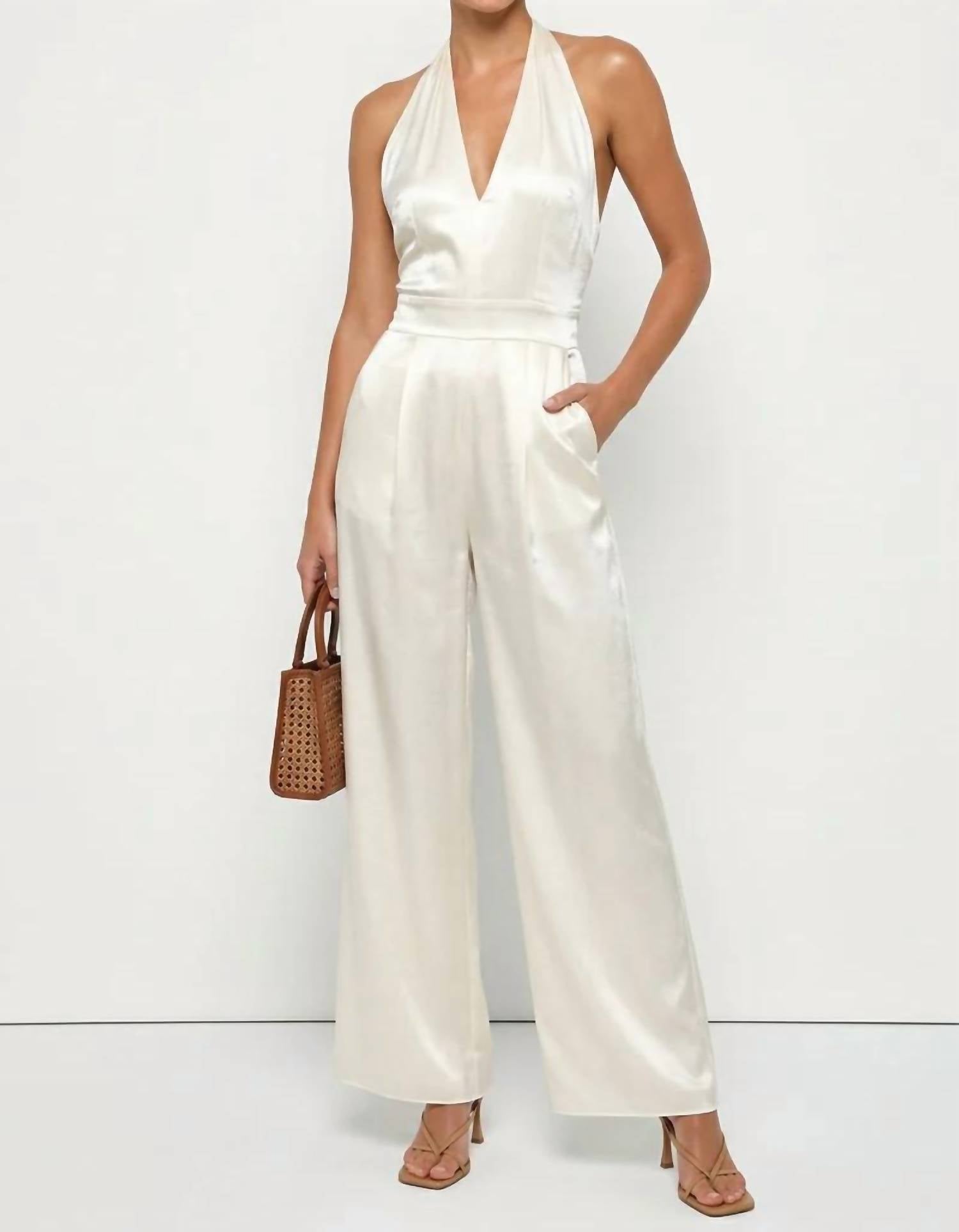 Naked Zebra - Satin Halter Jumpsuit