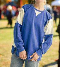 Jodifl Gameday Colorblock Sweatshirt in royal blue - women's top