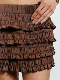 Loucia Cheyenne Mini Skort in brown - women's shorts - alternate view