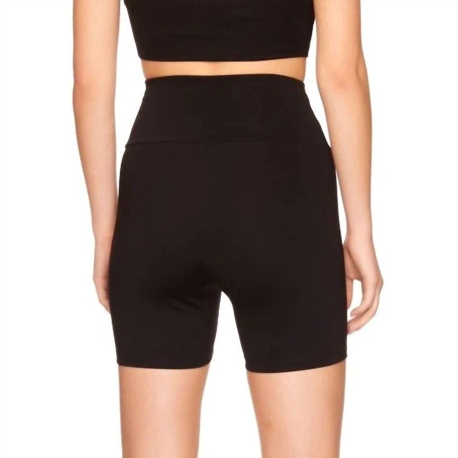 Susana Monaco Bike Athletic Short in black - women's shorts - detail view