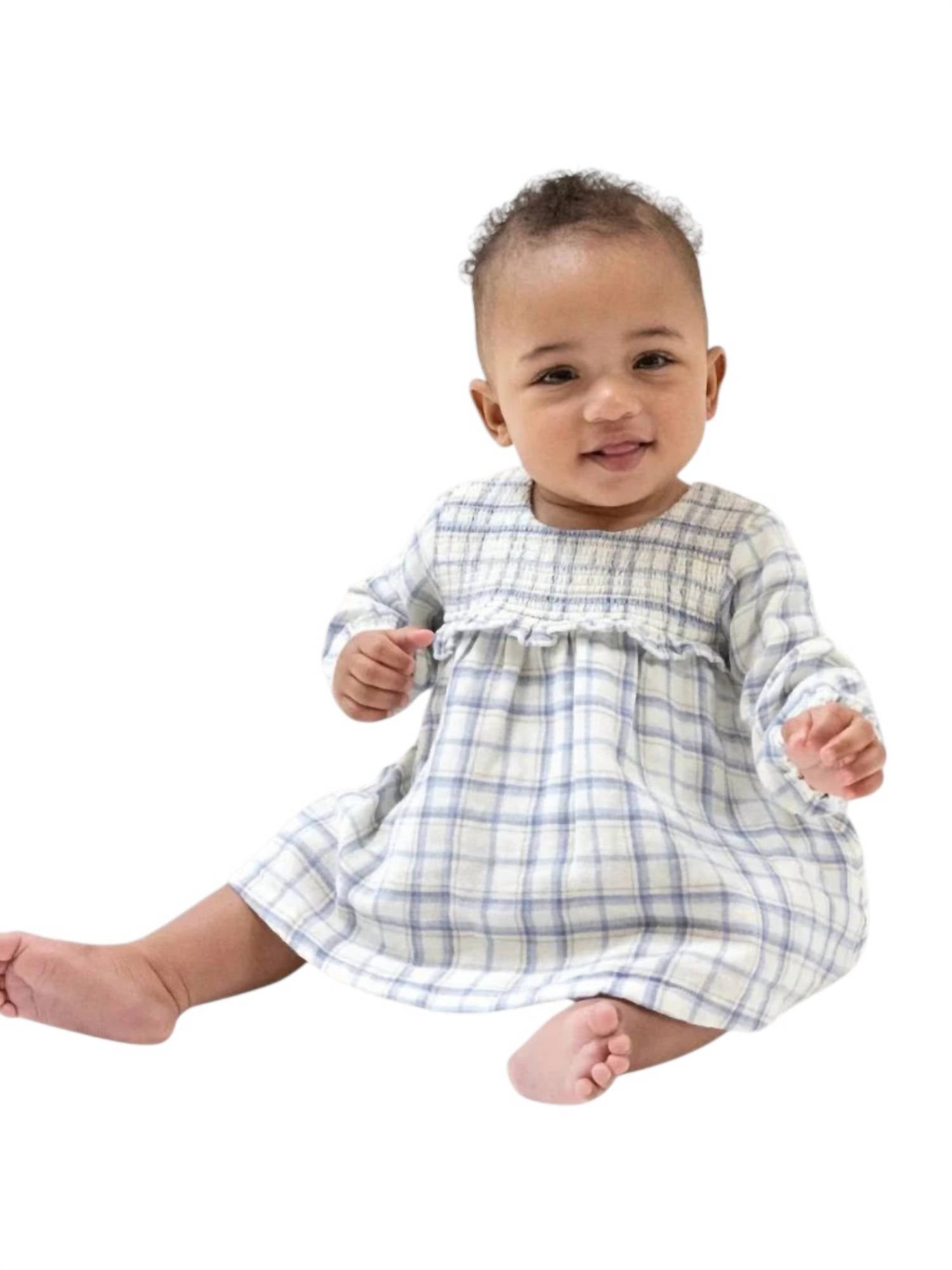Angel Dear - Plaid Smocked Ruffle Dress