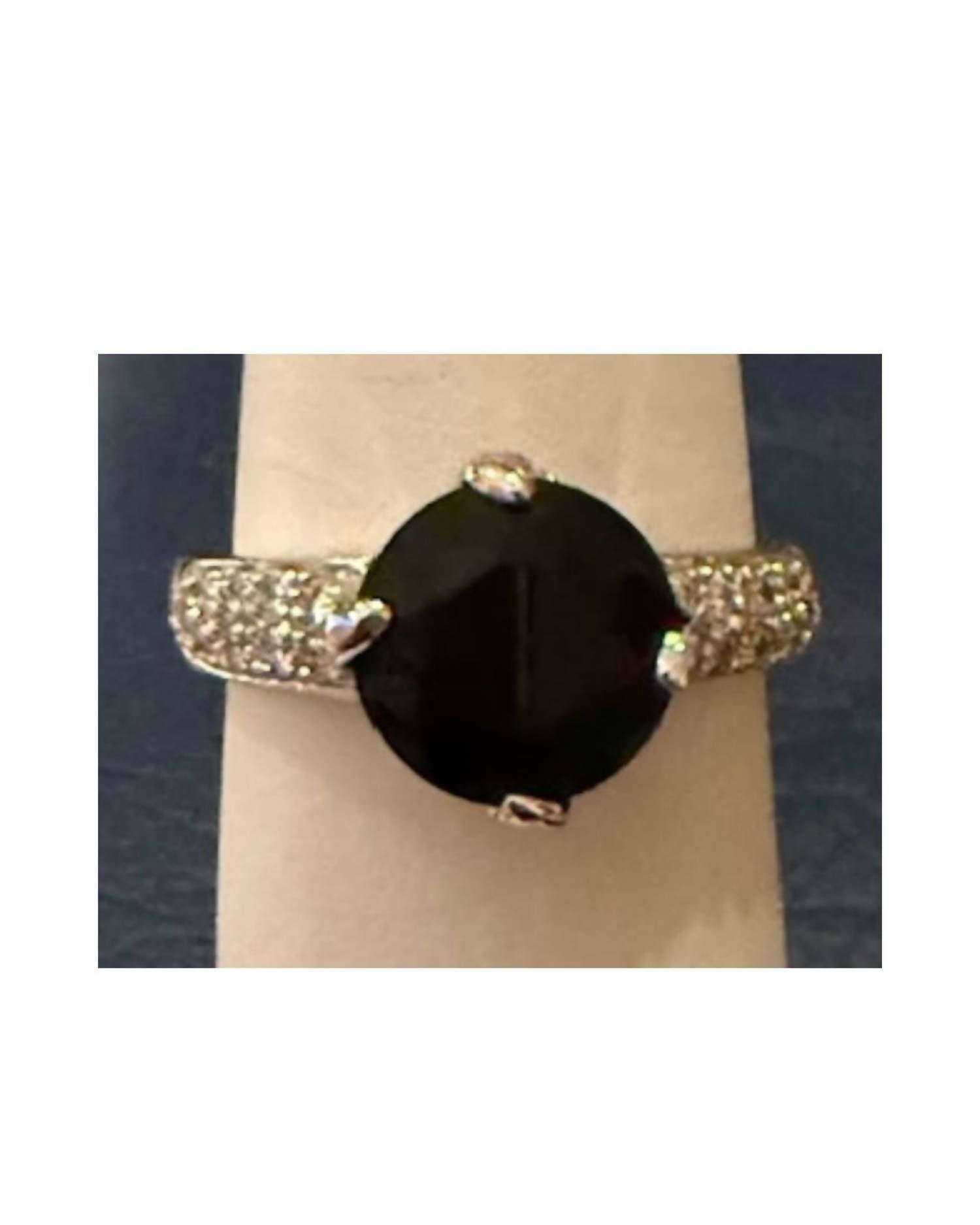 P & K Jewelry Women's Sterling Silver Dark Blue Ring - women's jewelry
