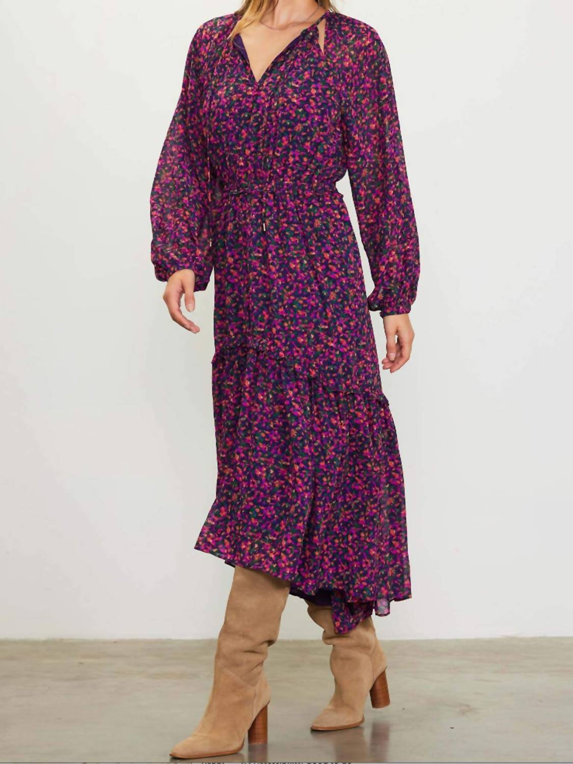 Skies Are Blue - Floral Midi Dress
