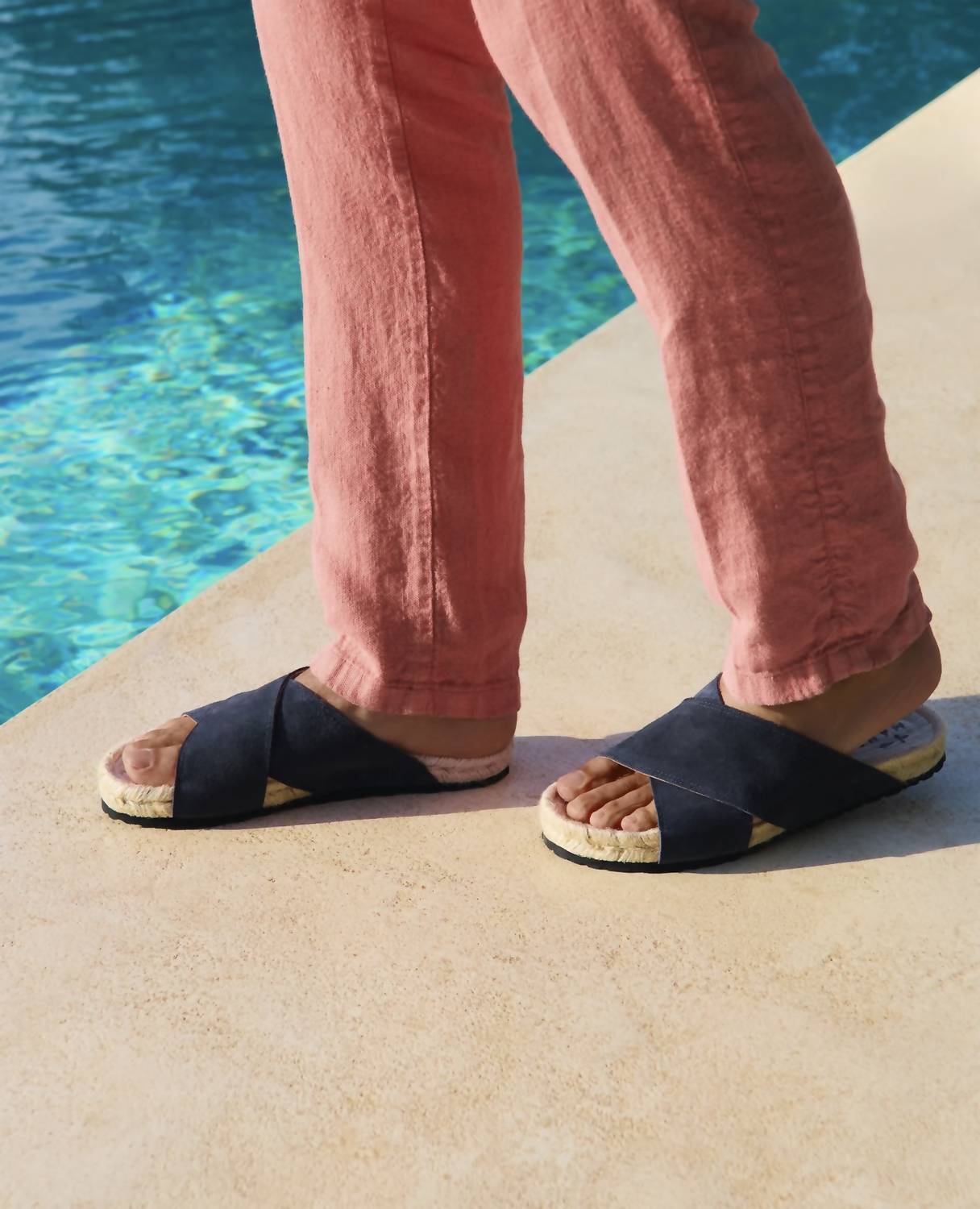 Manebi - Suede Crossed Bands Sandals Hamptons Espadrilles
