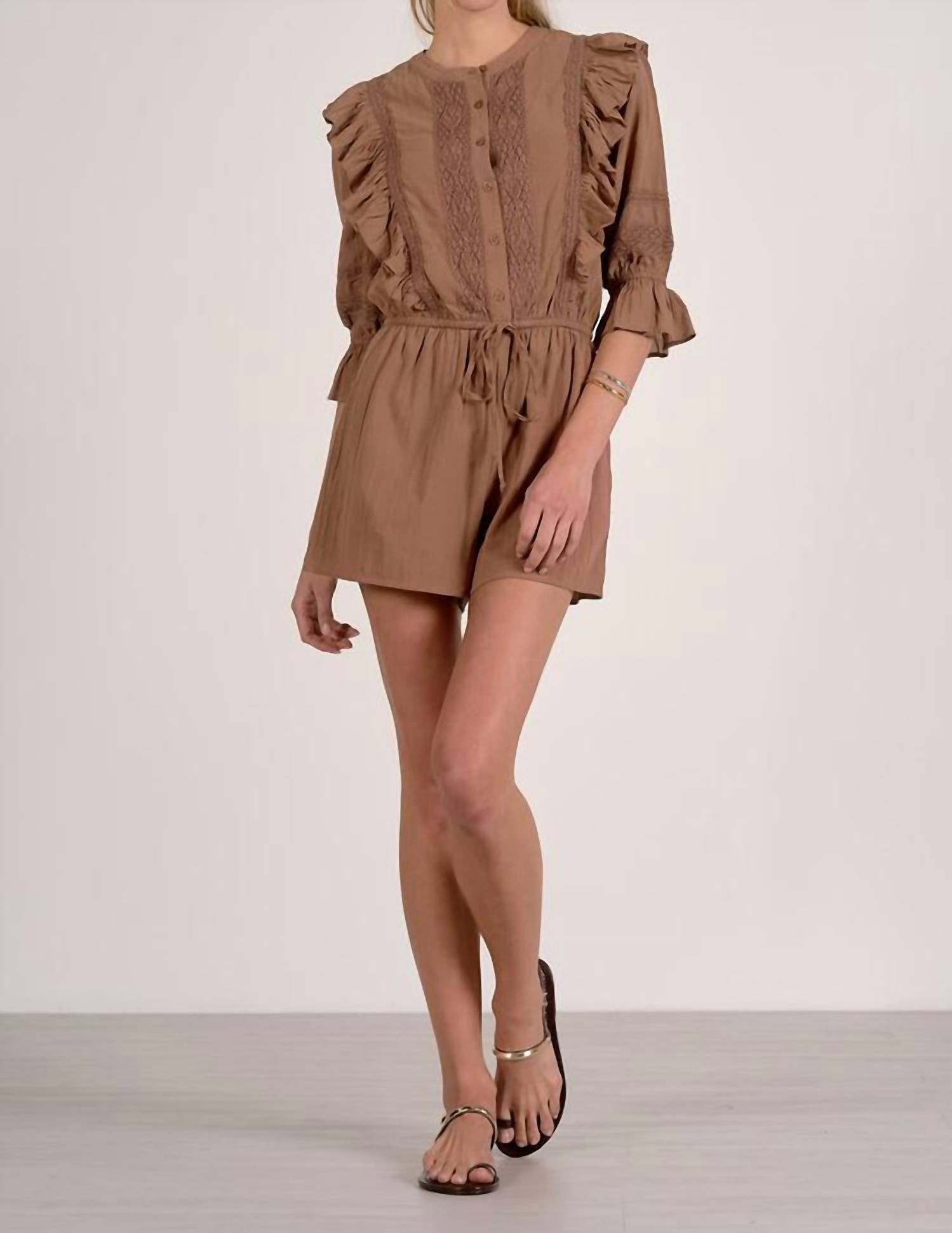 Elan - Ruffle Front Romper