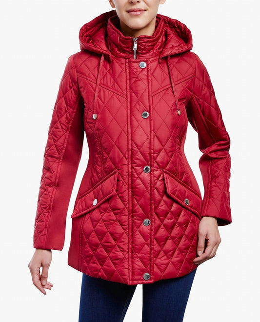 London Fog - Zip Front Hooded Quilted Jacket