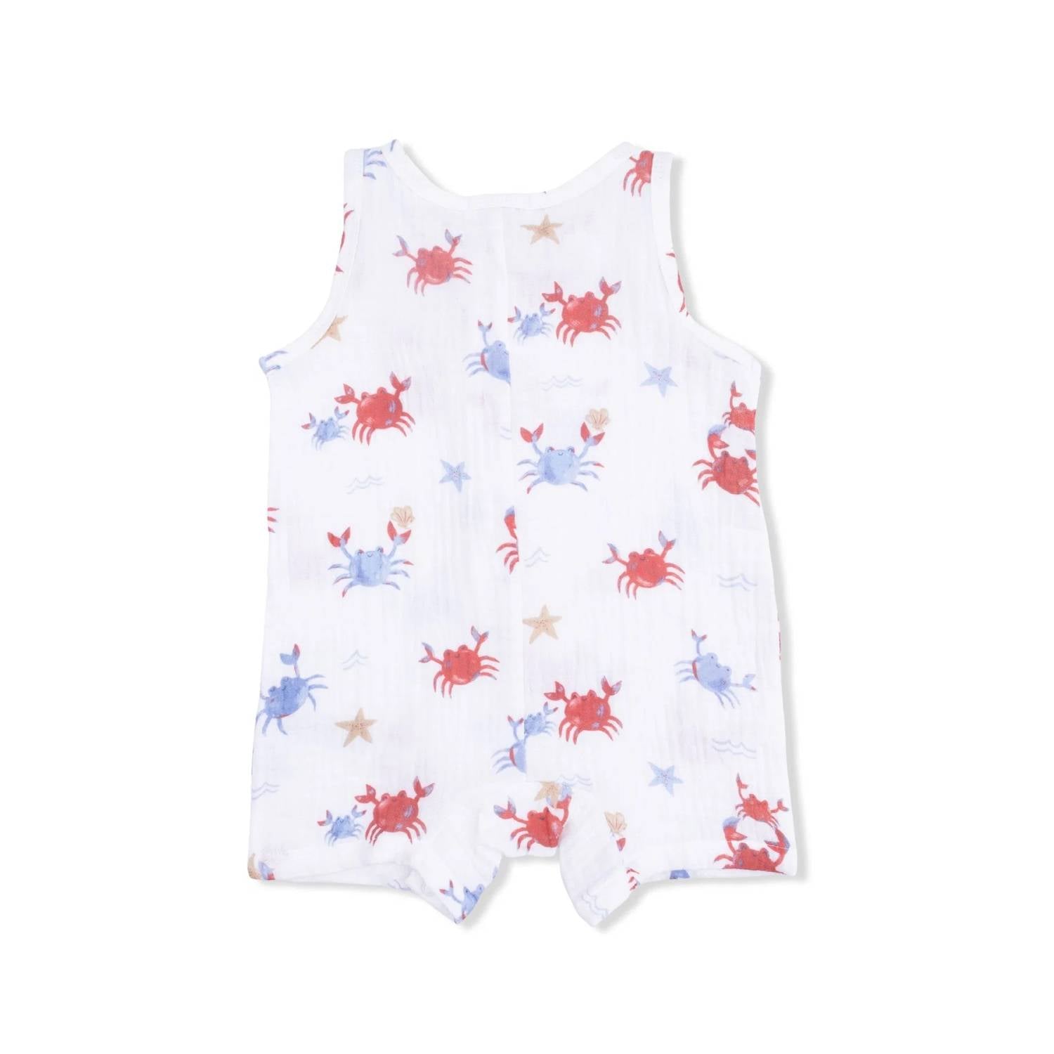 Angel Dear - Kids Crayon Crabs Muslin Sleeveless Shortie Romper