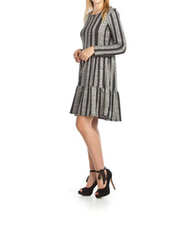 Papillon - Geo Tiered Stretch Sweater Dress