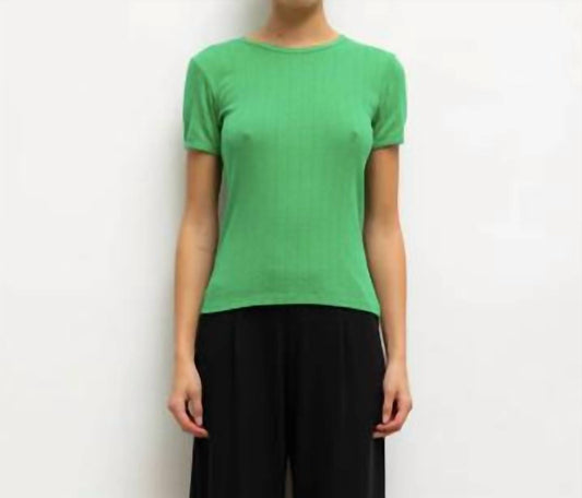 Leset - Pointelle Slim Fit Tee Top