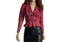 STEVE MADDEN Azura Long Sleeve Top in dark fuchsia - women's blouse