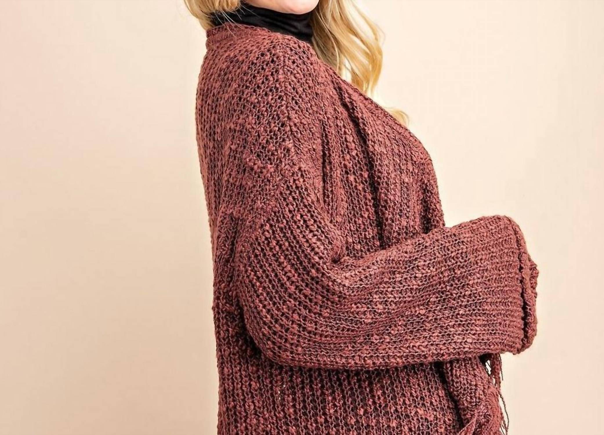 143 Story - Frayed Drape Sweater Cardigan