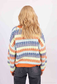 See U Soon - Striped Button Down Cardigan