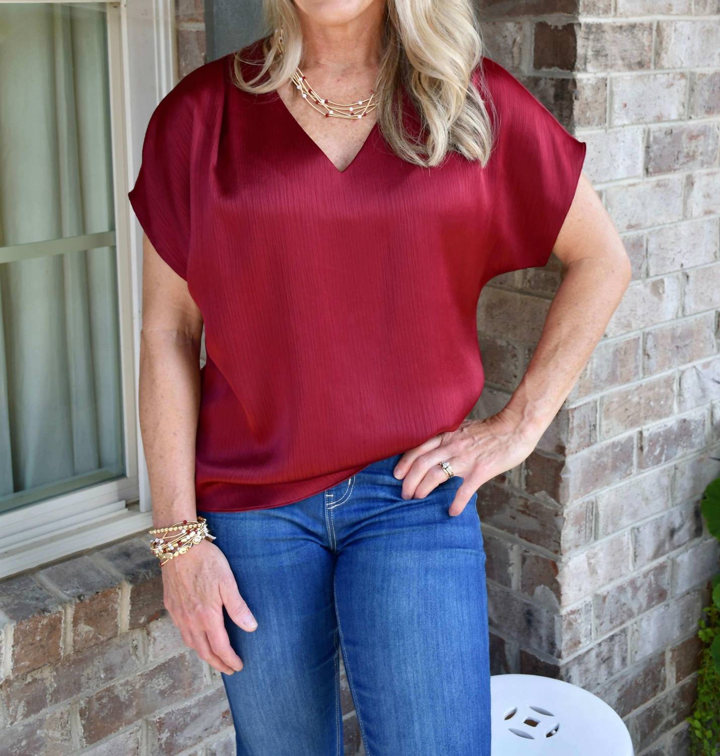 Naked Zebra - Julia Crinkle Satin Blouse