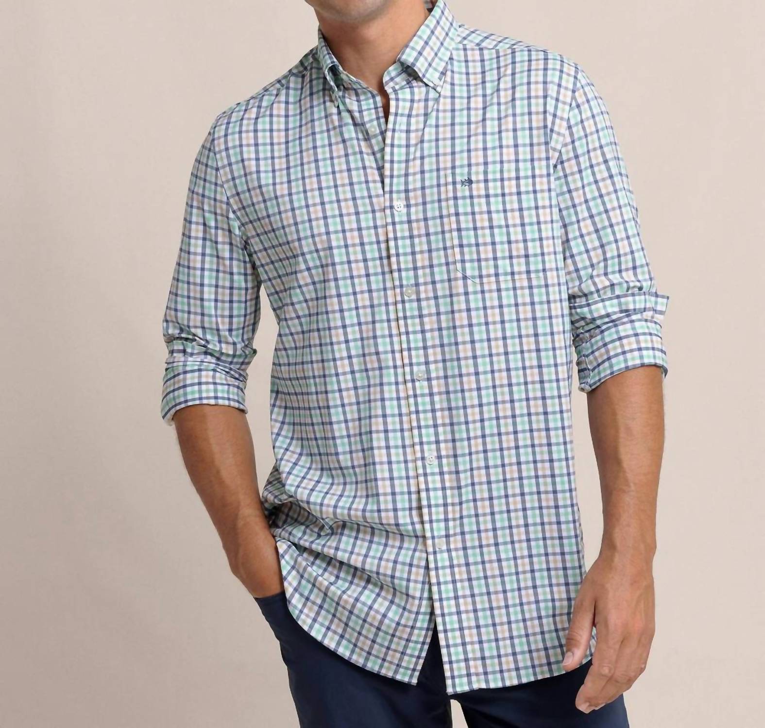 Southern Tide - Intercoastal Glenmoor Plaid Long Sleeve Sport Shirt