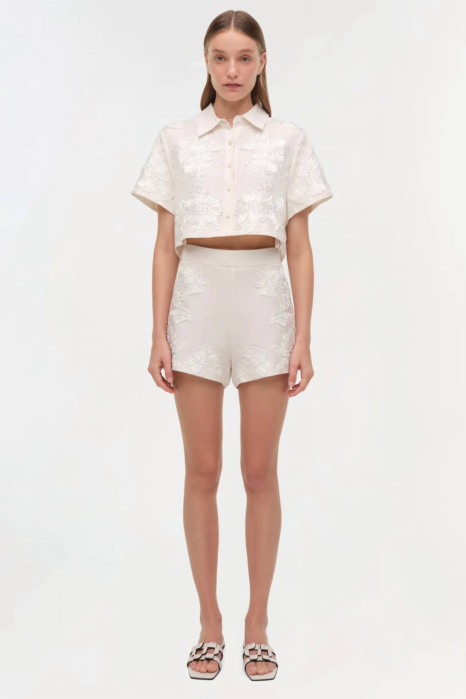 Jonathan Simkhai - Sammie Soutache Linen Short