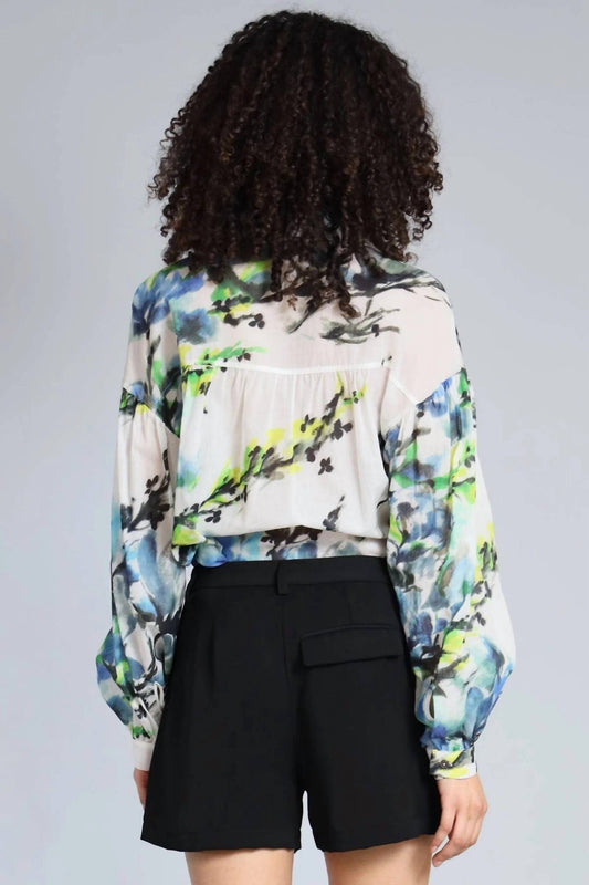 Lola & Sophie - Ink Flower Cotton Voile Shirt