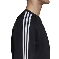 adidas Men's Knit Crewneck Long Sleeve Sweatshirt in black - men's shirt - view 4
