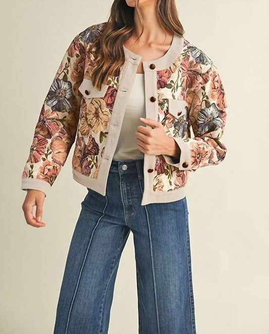 Anniewear - Jacquard Floral Jacket