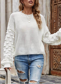 Miss Sparkling - Lantern sleeve casual sweater