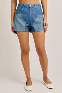 Le Lis - Stripe Detail Denim Shorts